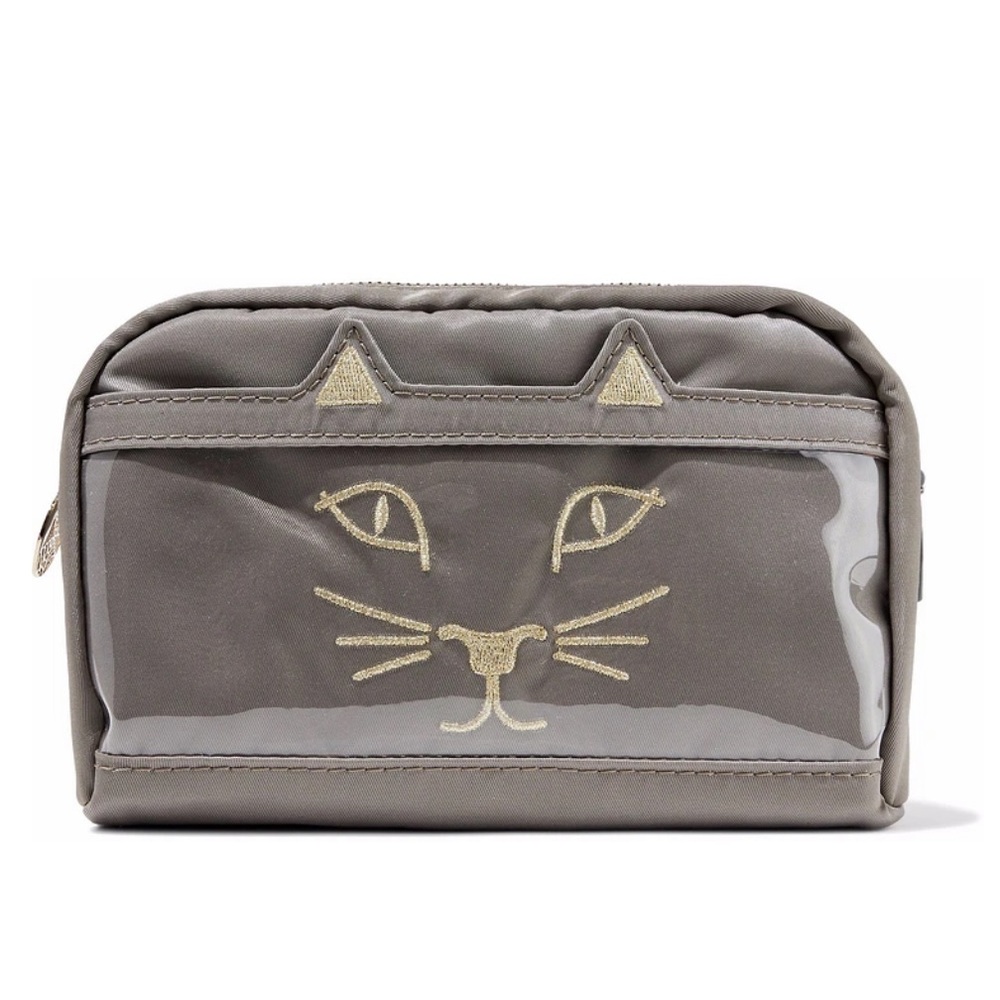 CHARLOTTE OLYMPIA Purrrfect embroidered pouch